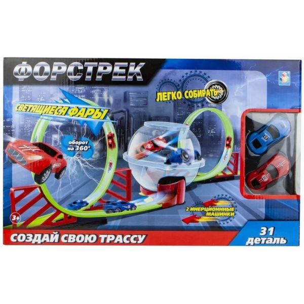 Игровой набор 1TOY Форстрек автодром, автомобиль [т16060]