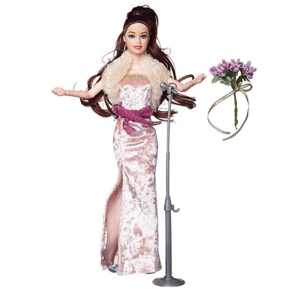 Кукла Junfa toys Atinil Виновница торжества WJ-21570 с микрофоном и букетом 28 см