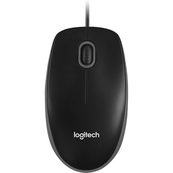 Мышь Logitech B100 оптическая, проводная, USB, черный [910-006605]